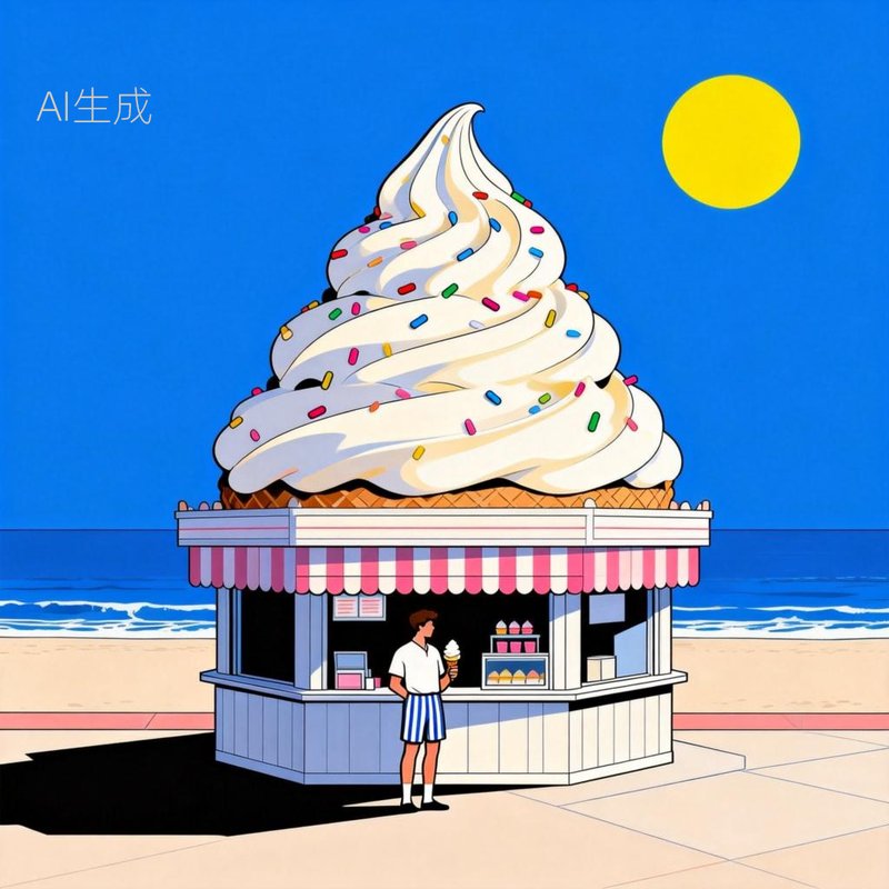 海滨甜品店 夏日冰激凌  炎热的夏日