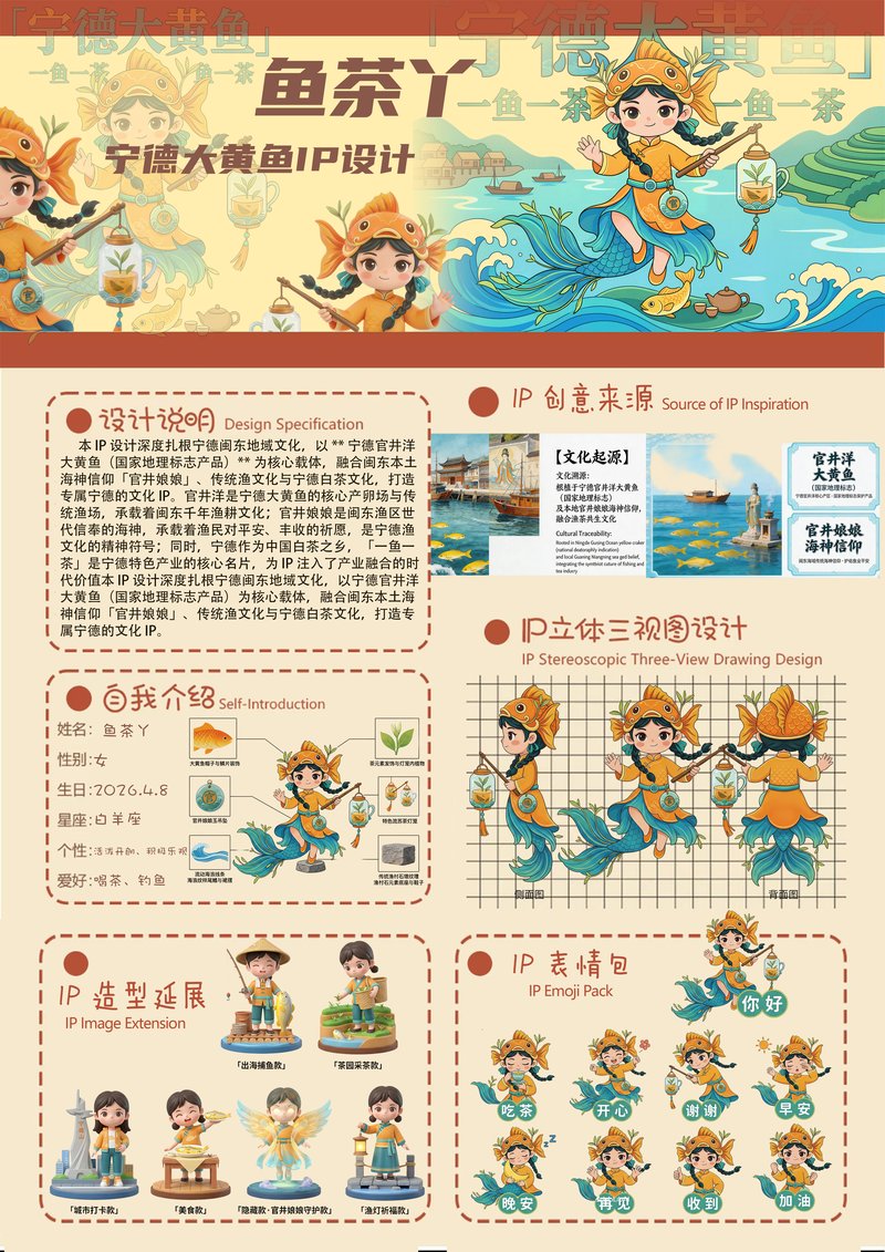 鱼茶丫—福建宁德大黄鱼非遗IP设计